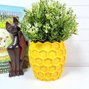 Beehavia Cachepot, Indoor Tabletop Planter Pot, No Drainage Holes, Honeycomb